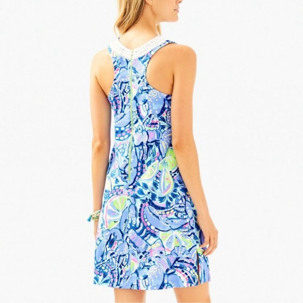 Lilly Pulitzer Vibrant Blue Dress with White Detailing - Picture 6 of 6